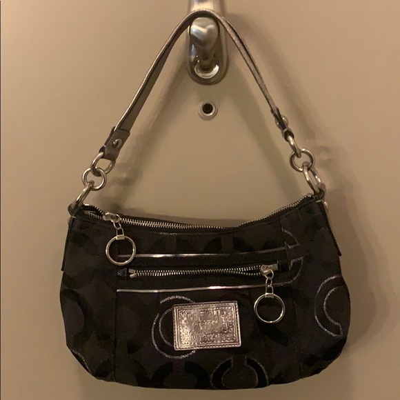 Coach Purse, Black “Poppy” - Picture 3 of 4